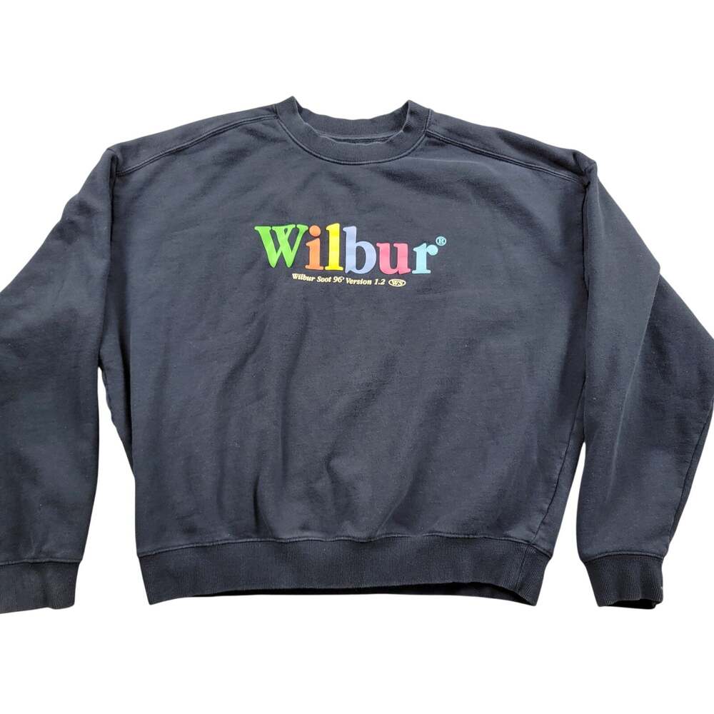Wilbur Soot 90s Vintage Style Pullover Crewneck Sweatshirt Mens Large Blue